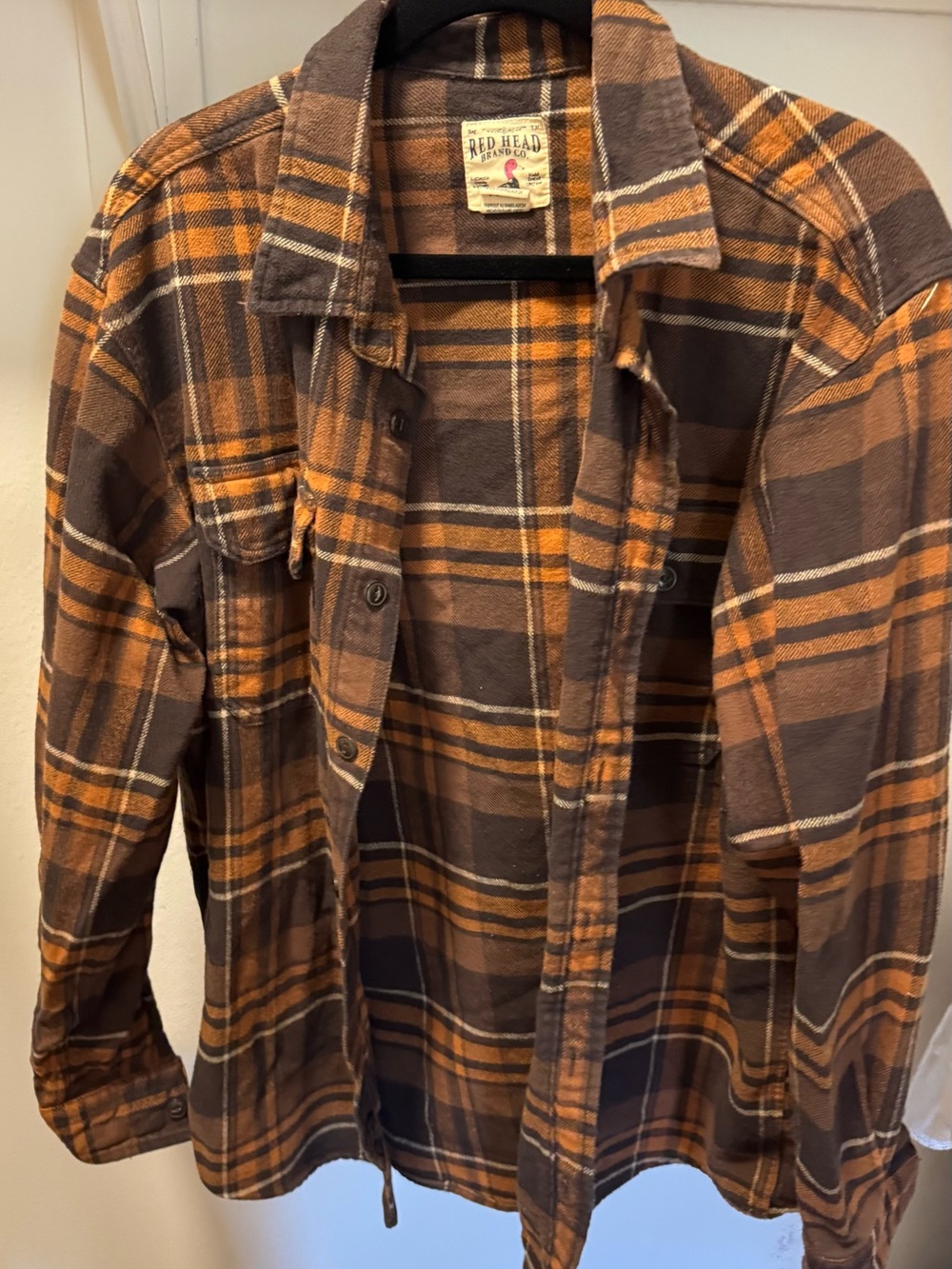 RedHead Brown & Orange Plaid Button-Down Shirt Jacket